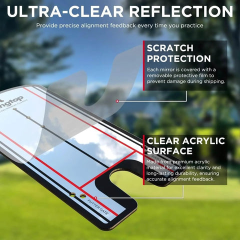 Classic Golf Putting Mirror For Alignment And Consistency Training On The Go Portable 12 By 6 Inch Practice Mirror acrylic surface