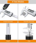 4 Inch Digital Caliper Stainless Steel With Inch Millimeter Conversion, showing inside, outside, depth, step measurements