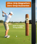 Magnetic Cigar Holder For Golf Cart Two Pack With Super Strong Magnet And Non Slip Silicone Grip attached to golf cart