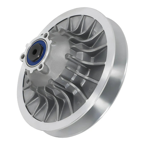 High Torque Non Split Direct Bolt On Premium Performance Secondary Clutch Assembly for Can Am Outlander 1000 ATV, silver finish.