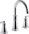 Archer Deck Mount Bath Faucet Trim With Two Lever Handles For Hot And Cold Control And A High Arch Non Diverter Spout Polished Chrome Trim Only