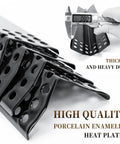 Heat Plates Replacement 4-Pack for Monument Grills Larger 4-Burner Propane Gas Grills with caliper showing thickness