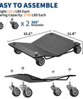 Heavy Duty Wheel Dolly Set of 4 for Garages and Shops Black 7000 Lb Capacity Each Reinforced Steel Base Smooth Glide for Easy Vehicle Moving Durable Stable Car Dollies for DIY Mechanics and Pro Garages, 15.2 x 11.8 x 4.5 in