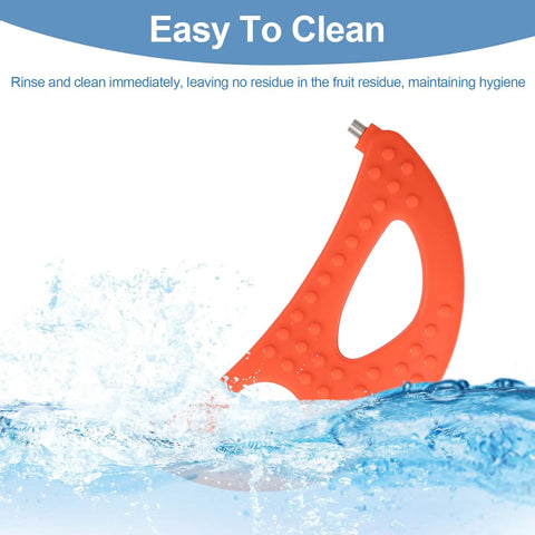 Must Have Replacement Tool Kit For Jack Lalanne Power Juicer CL003AP E1188 E1189 MT1000 Easy Install Juicer Parts For Home Use Not Endorsed By Jack Lalanne - Red crescent tool splashing with water, demonstrating easy cleaning.