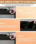 Image showing steps for using Electric Espresso Knock Box With Automatic Portafilter Cleaner for No Sweat Coffee Puck Disposal.