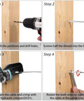 Step-by-step installation of Cable Railing Kit For Indoor And Outdoor Use With Adjustable Tightness Made From Pro Grade Stainless Steel