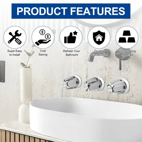 Three Piece Shower Knob Replacement Kit For Price Pfister And Gerber Faucets with product features and bathroom sink