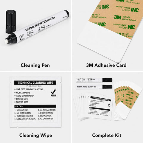 No Stress Printer Cleaning Kit For Id Card Makers Featuring Two Printhead Pens Ten Sticky Cleaning Cards And Pre Saturated Wipes To Keep Your Rig Running Tight Daily includes cleaning pen, adhesive cards, and wipes.