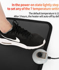 Foot in shoe on Electric Heated Floor Mat For Feet Under Desk At Office And Home AC 110V Foot Warmer Pad with control