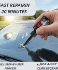 Using the Windshield Crack Repair Kit For Cars With Nano Glass Repair Liquid 5 Minute Quick Fix 2 Bottles on a windshield crack.
