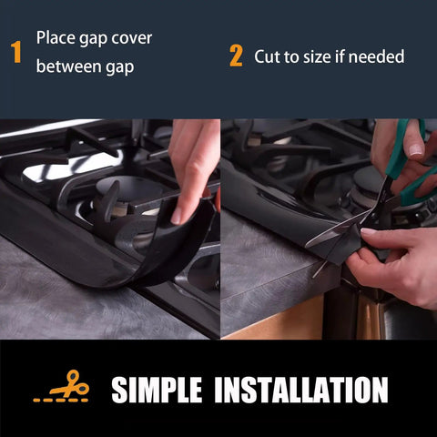 Silicone Stove Gap Covers Two Pack Seal The Gap Between Stovetop And Counter Heat Resistant And Easy Clean Oven Gap Filler 21 Inch Black