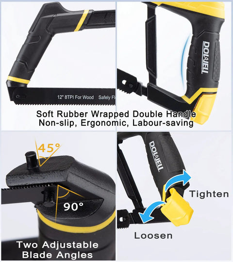 Heavy Duty Hacksaw Frame Set With Three Size Frames 12 Inch 10 Inch And 6 Inch Mini Includes 8 Extra Blades The Beast For Metal Wood And PVC Pipes Multi Function Hand Saw With High Tension Carbon Steel Blades Ready To Tackle Tough Cuts
