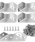 Beefy 24 Pack Stainless Steel Corner Braces With 90 Degree Right Angle Brackets and screws for versatile corner reinforcement