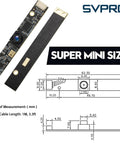 8MP USB Camera Module With Microphone For Laser Engravers And PCs, showing dimensions and circuit board details.