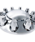 Chrome Front And Rear Wheel Cover Set For Semi Trucks With 33mm Screw On Lug Nut Covers And Install Tool Universal