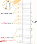 Solid Setup 9 Tier Over The Door Pantry Organizer Built Tough To Store Spices And Jars Straight Up, dimensions and details labeled
