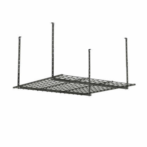 Go-To Overhead Garage Storage System Wall Shelves Bundle 2-Pack For Ceiling Storage With 30+ Cu Ft Capacity, durable steel frame