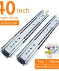Heavy Duty Full Extension Drawer Slides With Lock 40 Inch 1 Pair Detachable Quick Release Latches 3 Fold Full Extension