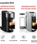 Beefed Up Heavy Duty Dust Cover For Nespresso Vertuo Next And Plus Deluxe Coffee Machines displayed without cover