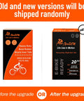 Two Pack Beefy 20x3 E-Bike Inner Tubes For Fat Tires 64/76-406 AV32mm Schrader Valve packaging comparison