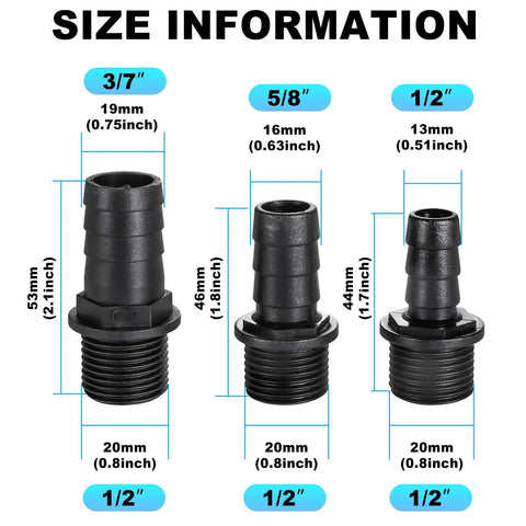 Three Size Nozzle Kit For Fountain Pump Replacement Adapters For Aquarium Fish Tank And Pond Durable ABS Plastic Weatherproof