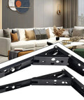 Two Pack Folding Shelf Brackets Black Heavy Duty Steel Collapsible Hinges for Workbench Table or Counter Tools