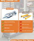 Comparison of Premium Self Drilling Drywall Anchors And Screws for Hanging heavy shelves, showcasing easy use and durable design.