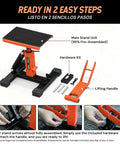 Heavy-Duty Dirt Bike Stand With 1200 Lbs Hydraulic Lift, Safety Lock, And Foot Pedal Operation, assembly view
