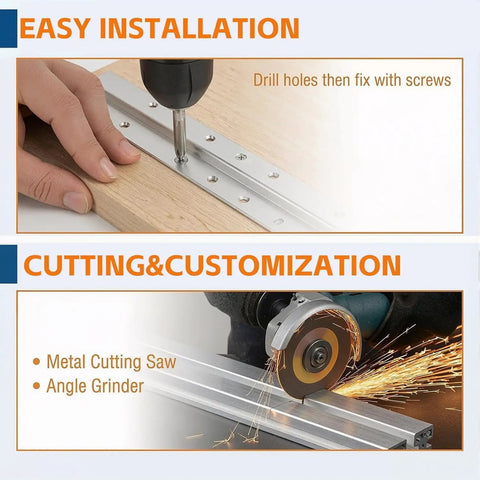 Beefy Heavy Duty 83 Inch Continuous Geared Door Hinge installation and cutting with drill and angle grinder