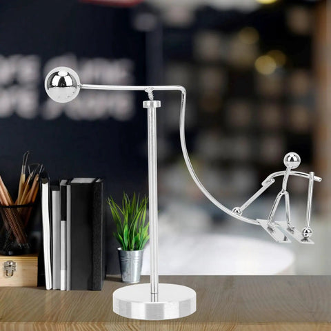 Dope Newton Pendulum Desk Decor With Surfing Or Skiing Little Man Figurines, Smooth Movement Educational Science Toy