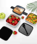 Egyptian Pyramid Themed Bento Box With Spoon Portable Insulated Dual Layer Lunch Box Reusable Leak Proof Food Containers