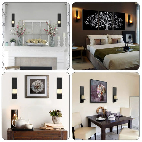 Premium Quality Hardwood Wall Candle Sconces Pair Grabbed For Your Dope Home Setup Badass Rustic Style Wall Mounted Holder in various rooms.