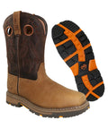Genuine Leather Mens Work Boots Built For The Job With Insulation, Oil And Slip Resistant Construction, Abrasion Resistant Rubber Sole For Tough Jobs, Non Slip Safety Boots For Heavy Duty Work Sites.