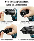 Self-locking gun head of Beefy Cordless Rivet Nut Gun With Turnkey Automatic Trigger Setup for easy disassembly process demonstration.