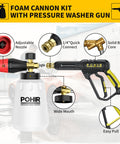 Beast Pressure Washer Gun With Foam Cannon And 50 Foot Hose 3600 PSI Cleaning Kit Featuring 15 Inch Extension Wand Seven Nozzle Tips