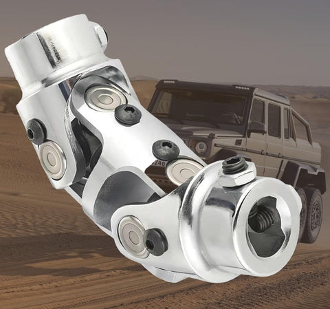 Three Quarter Inch To Three Quarter Inch U Joint Steering Shaft Coupler Powder Coated Chrome Finish, 125Mm Long, 4000 RPM in desert