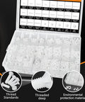 Knockout 1250 Piece White Nylon Phillips Bolt And Nut Assortment Kit For Smooth Pcb Wiring Featuring Tough As Nails M2 Through M6 Metric Threads And Flush Heads in organizer