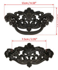 Front and back view of Durable Zinc Alloy Dark Antique Bronze 3 Inch C-C Vintage Drawer Pulls Set Of 4 For Cabinets And Dressers