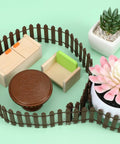 35 Inch Mini Fairy Garden Fence Wood Picket Fence for Dollhouses Planters and Fairy Gardens Brown Rustic Tiny Garden Barrier