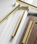 Champagne Bronze Cabinet Pulls 10 Pack 5 Inch Hole Centers 128mm Kitchen Cabinet Handles displayed on various cabinet surfaces