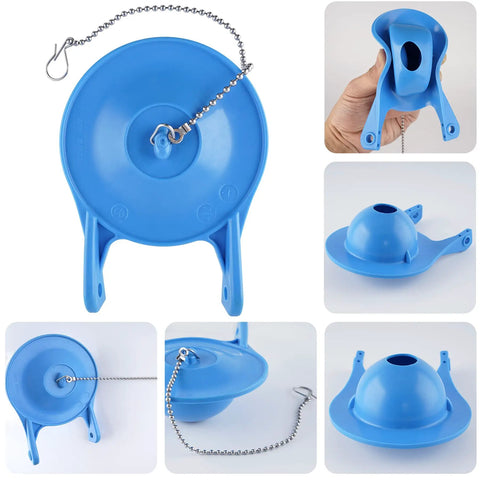 3-Inch Toilet Flapper Replacement Kit For Gerber 99-788, Blue Rubber Flapper, Stainless Steel Chain, Multiple Angles