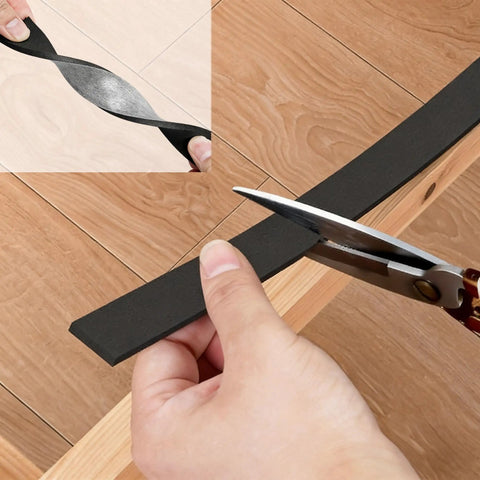 Heavy Duty Anti Squeak Tape For Queen Bed Slats, 0.12 thick x 1.18 wide, being cut for easy application.
