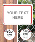 Customizable Sign For Office Home And Airbnb Door Front 10x7 Inches Aluminum Sign with mounting examples.
