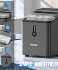 Countertop Nugget Ice Maker With FlashChill For Fast Ice In Six Minutes, Chewable Nuggets For Quick Cold Drinks, Produces Up To Twenty Six Point Five Lbs Per Day, Self Cleaning, Compact Portable Design For Home, Office And Parties on kitchen counter