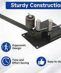 Lesolar Heavy Duty Manual Rebar Bender Tool For Concrete Steel Rods Bending Up To Half Inch Diameter 14 Mm close-up of sturdy base with ergonomic handle.