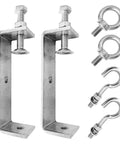 2 Pack 304 Stainless Steel C Clamps With 120mm Wide Jaw Opening Heavy Duty Clamps With Ring And J Hook For Woodworking Welding Beams