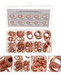Super Cool 200 Piece Copper Crush Washer Set M5 To 14mm Assortment Kit Perfect For Sealing Oil Leaks In Cars And Industrial Gear Plus Precision Tools, copper washers in case