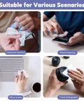 Large glasses-cleaner lens wipes, pre-moistened and individually wrapped; for eyeglasses, phones, laptops, and cameras.