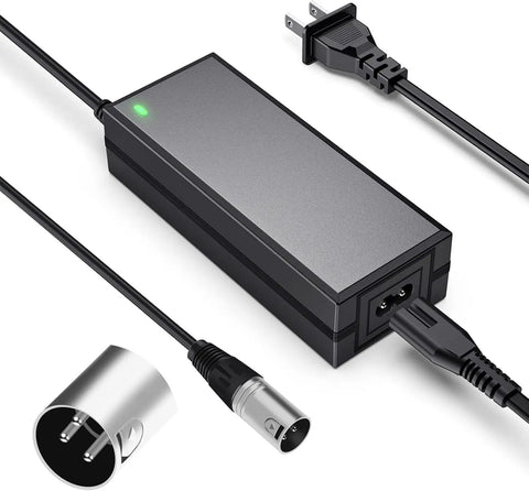Fast 24V 2A Electric Scooter Battery Charger With 3 Pin XLR Connector, 4.9 Foot Cable, Plug And Go Safety For Elite Traveler Style Scooters, Jazzy Pride Mobility Chairs, Plus Ezip Mountain Trailz And Other 24V Systems