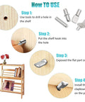 Guide for using 104 Pieces Shelf Pins Kit Four Styles Nickel Plated Shelf Support Pegs For Shelves Cabinets Bookshelves And Closets Durable Zinc Alloy Pins Five Millimeter And One Quarter Inch Fit Kitchen Furniture And Storage, showing steps and shelf support